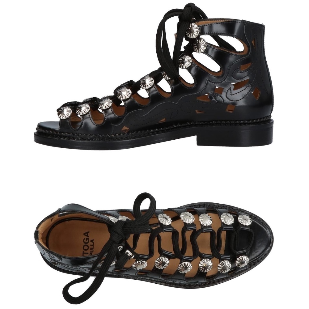 NIB Toga Pulla Black Polido Cutout Shoe Size 9